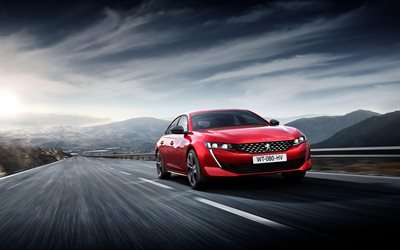 Peugeot 508 GT, road, 2018 cars, First Edition, Peugeot 508, motion blur, french cars, Peugeot