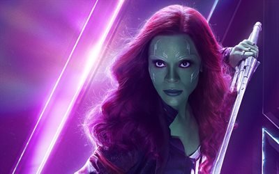 Gamora, 2018 elokuva, supersankareita, Avengers Infinity War, Zoe Saldana