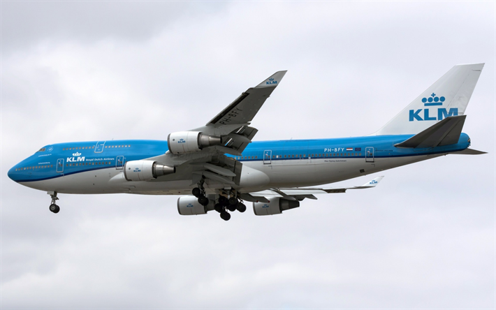 Boeing 747, passenger plane, air travel, passenger airlines, KLM, PH-BFY, Boeing