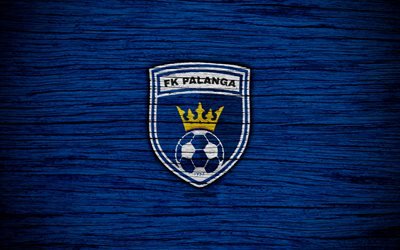 Palanga FC, 4k, il calcio, Un Lyga, lituano football club, Lituania, Palanga, di legno, texture, calcio