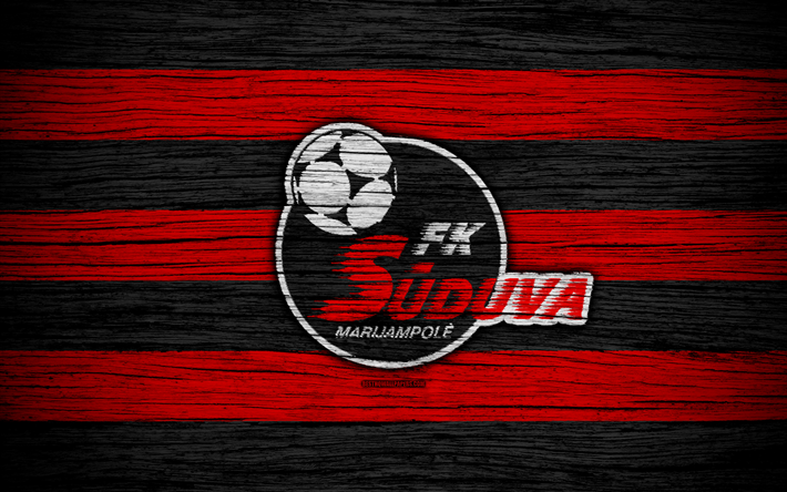 Suduva FC, 4k, il calcio, Un Lyga, lituano football club, Lituania, Suduva, di legno, texture, calcio Suduva FC