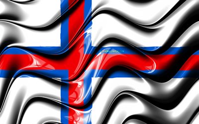 Faroe Adaları&#39;nın bayrağı, 4k, Avrupa, ulusal semboller, Faroe Adaları Bayrağı, 3D sanat, Faroe Adaları, Avrupa &#252;lkeleri, Faroe Adaları 3D bayrak