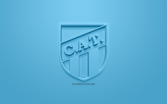 El atl&#233;tico de Tucum&#225;n, creativo logo en 3D, fondo azul, emblema 3d, Argentina club de f&#250;tbol de la Superliga de Argentina, San Miguel de Tucum&#225;n, Argentina, arte 3d, Primera Divisi&#243;n, f&#250;tbol, elegante logo en 3d, el Club Atl