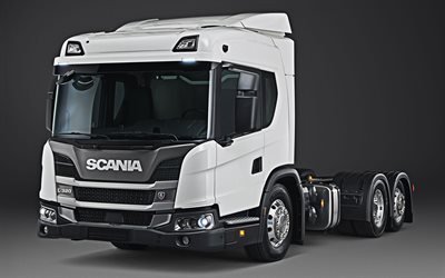 Scania L320, 2019, 6x2, exterior, branco cabine, os novos caminh&#245;es, Scania