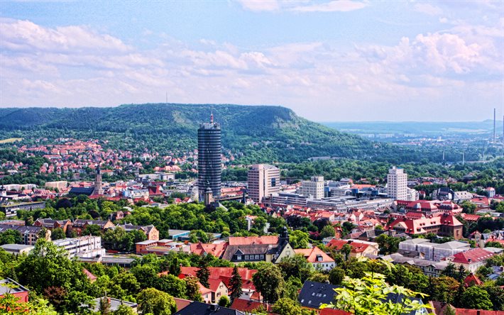 Jena, 4k, skyline cityscapes, summer, german cities, Europe, Germany, Cities of Germany, Jena Germany, cityscapes