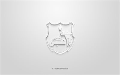 Enppi SC, creative 3D logo, white background, 3d emblem, Egyptian football club, Egyptian Premier League, Cairo, Egypt, 3d art, football, Enppi SC 3d logo