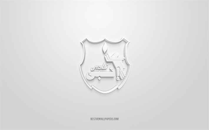 إنبي إس سي, شعار 3D الإبداعية, خلفية بيضاء, 3d شعار, نادي كرة القدم المصري, الدوري المصري الممتاز, القاهرة, مصر, فن ثلاثي الأبعاد, كرة القدم, شعار Enppi SC 3D