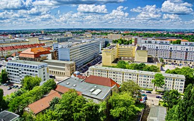Magdeburg, 4k, paisagens urbanas do horizonte, ver&#227;o, cidades alem&#227;s, Europa, Alemanha, Cidades da Alemanha, Magdeburg Alemanha, paisagens urbanas, HDR