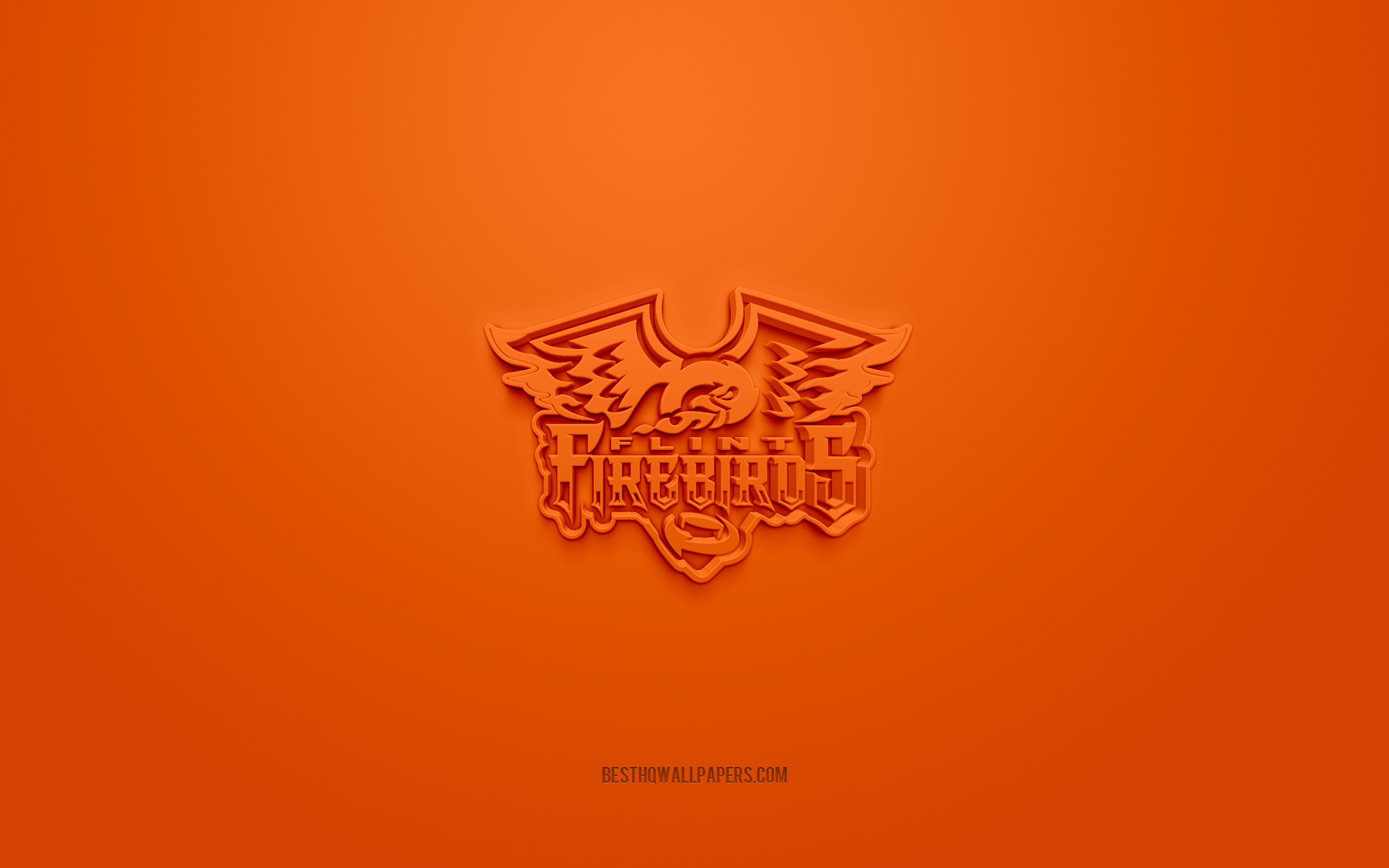 Download wallpapers Flint Firebirds, creative 3D logo, orange ...