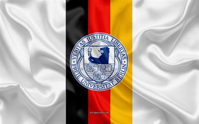 Emblema dell&#39;Universit&#224; di Berlino, bandiera tedesca, logo dell&#39;Universit&#224; di Berlino, Berlino, Germania, Universit&#224; di Berlino