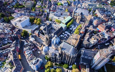 Aachen, vista de cima, paisagens de cidade, ver&#227;o, cidades alem&#227;s, Europa, Alemanha, Cidades da Alemanha