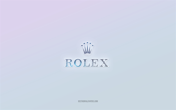 ロレックスのロゴ, 3dテキストを切り取ります, 白色の背景, ロレックス3dロゴ, ロレックスのエンブレム, ロレックス, エンボスロゴ, ロレックス3dエンブレム