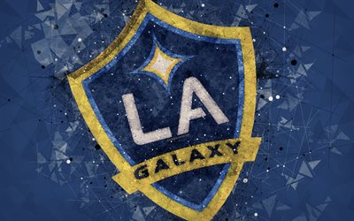 Los Angeles Galaxy, LA Galaxy, 4k, American soccer club, luova geometrinen art, abstraktio, logo, tunnus, art, MLS, Los Angeles, California, USA, Major League Soccer, jalkapallo