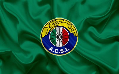 Audax Italiano, 4k, Şili Futbol Kul&#252;b&#252;, ipek doku, logo, yeşil bayrak, amblem, Şili, Lig, Santiago, futbol