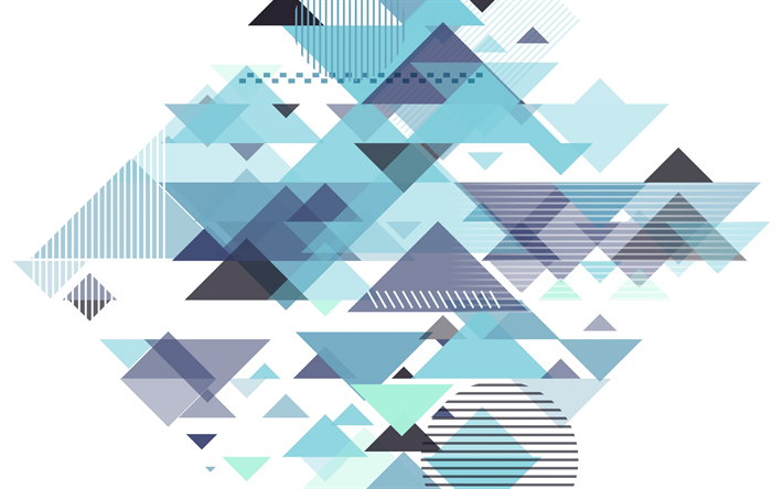 azul de la abstracci&#243;n geom&#233;trica, antecedentes, arte, tri&#225;ngulos, coloridas formas geom&#233;tricas