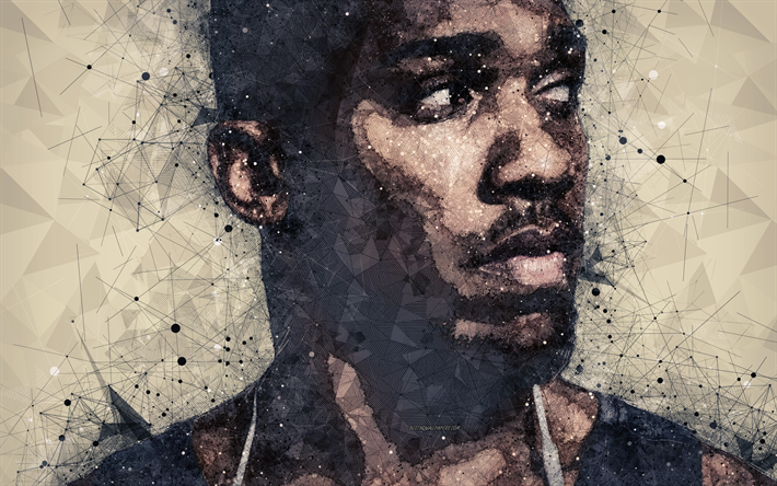 Anthony Joshua, 4k, face, creative geometric portrait, British boxer, creative art, world boxing champion