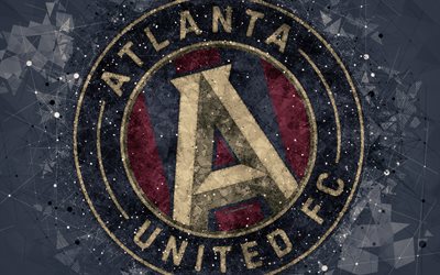 Atlanta United FC, 4k, American soccer club, logo, creative geometric art, abstraction, emblem, art, MLS, Atlanta, Georgia, USA, Major League Soccer, football