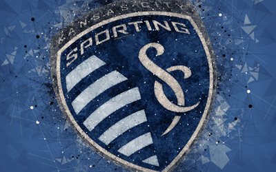 Sporting Kansas City, 4k, American soccer club, logo, creative geometric art, abstraction, emblem, art, MLS, Kansas City, Kansas, USA, Major League Soccer, football