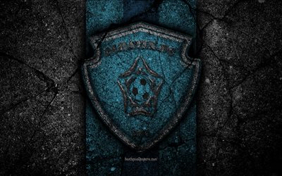El-Batın FC, 4k, amblem, Suudi Arabistan Profesyonel Ligi, futbol, asfalt doku, Suudi Arabistan, logo, Hafar Al-Batın, siyah taş, FC-El-Batın