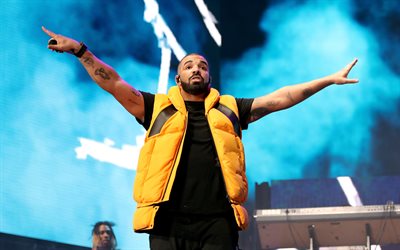 4k, Drake, fase, o rapper canadense, concerto, Aubrey Drake Graham, Drake no palco