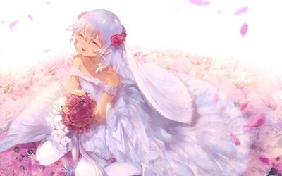 Laffey, manga, bridal bouquet, Azur Lane, Wedding bouquet