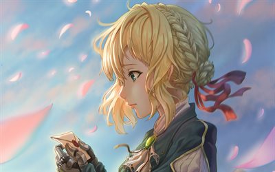 Violet Evergarden, letter, manga, anime characters, light novel
