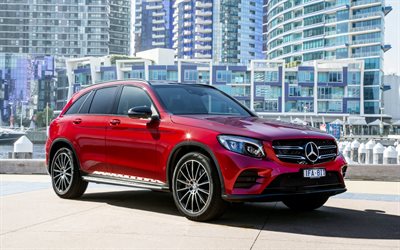 Mercedes-Benz GLC-Classe, 4k, 2018 voitures, v&#233;hicules multisegments, rouge GLC-Class, Mercedes