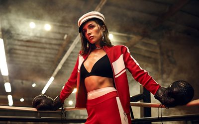 4k, Olivia Culpo, 2018, 米国人女優, 驚, ボクシングリング, ハリウッド, 美