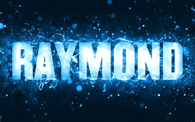 Happy Birthday Raymond, 4k, pink neon lights, Raymond name, creative, Raymond Happy Birthday, Raymond Birthday, popular american female names, Raymond with Raymond name, Raymond