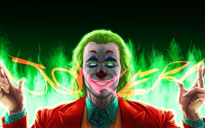 Abstract Joker, 4k, green smoke, supervillain, artwork, fan art, Joker 4K, Joker