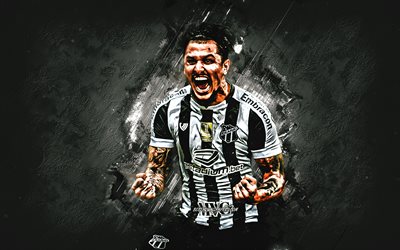 Vinicius Goes, Ceara SC, Brazilian soccer player, gray stone background, soccer, Serie A, Ceara Sporting Club