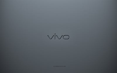 Logotipo da Vivo, fundo cinza criativo, emblema da Vivo, textura de papel cinza, Vivo, fundo cinza, logotipo da Vivo 3d