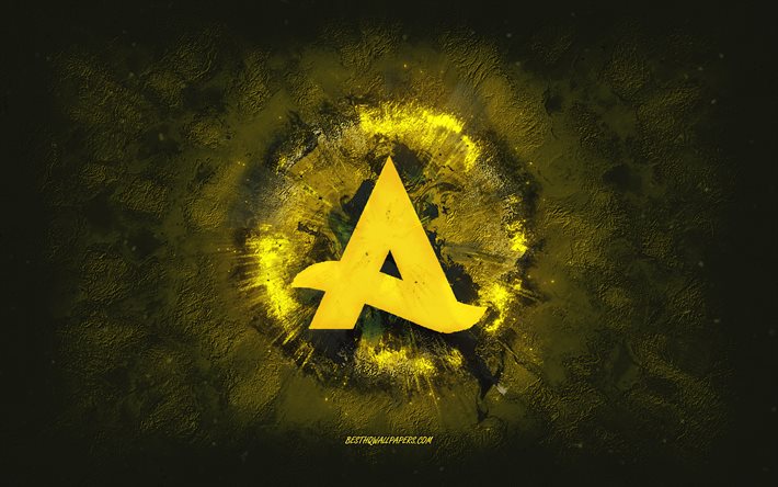 Afrojack logo, grunge art, yellow stone background, Afrojack yellow logo, Afrojack, creative art, yellow Afrojack grunge logo