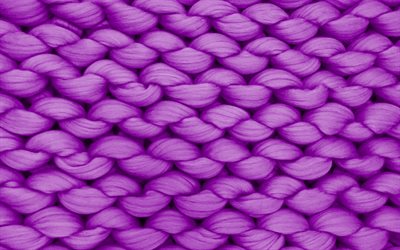 texture de corde violette, texture tricot&#233;e violette, fond tricot&#233; violet, texture de corde, texture de fil violet