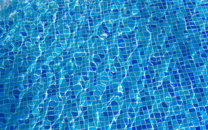 Download wallpapers water blue texture, pool top view, pool background ...