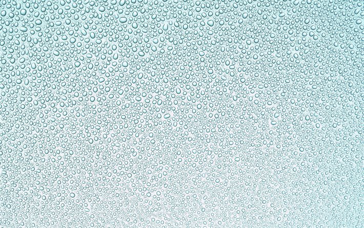 texture di gocce d&#39;acqua, macro, modelli di gocce, sfondo con gocce, gocce d&#39;acqua su vetro