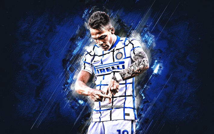 Lautaro Martinez, FC Internazionale, Arjantinli futbolcu, Inter Milan, Lautaro Martinez sanat, futbol, mavi taş arka plan