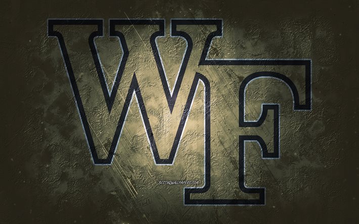 Wake Forest Demon Deacons, American football team, brown background, Wake Forest Demon Deacons logo, grunge art, NCAA, American football, Wake Forest Demon Deacons emblem