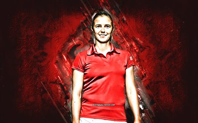 Kirsten Flipkens, WTA, Belgian tennis player, red stone background, Kirsten Flipkens art, tennis