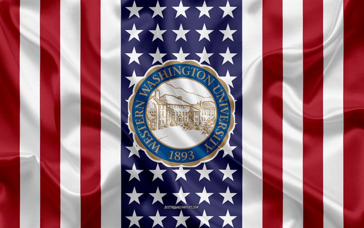 ウェスタン ワシントン大学エンブレム, アメリカ合衆国の国旗, ウェスタンワシントン大学のロゴ, ベリンガムCity in Washington USA, ワシントン, 米国, ウェスタンワシントン大学