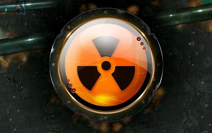 radiation sign, art, 3d symbol