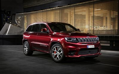 Jeep Grand Cherokee, 2017, SUV, rouge Grand Cherokee, voitures Am&#233;ricaines, Jeep