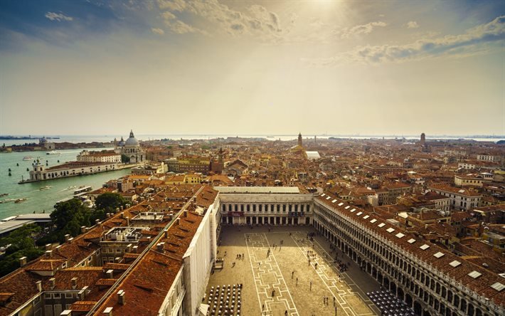 Venedik, Yaz, şehir, panorama, Eski Şehir, İtalya