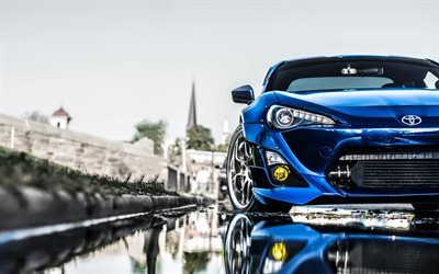 Toyota GT86, tuning, 2018 autoja, sininen GT86, superautot, japanilaiset autot, Toyota