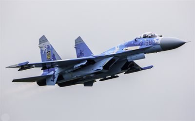 Su-27 Flanker, Ukrainian fighter, Ukrainian Air Force, military aircraft, attack aircraft, Ukraine