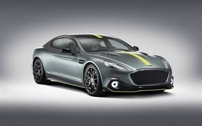 Aston Martin Rapide AMR, 2019, front view, tuning, sports sedan, exterior, new green Rapide, British luxury cars, Aston Martin