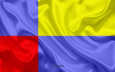 Bandiera della Regione di Nitra, 4k, seta bandiera, la regione slovacca, seta, texture, Nitra Region flag, Slovacchia, Europa, Regione di Nitra