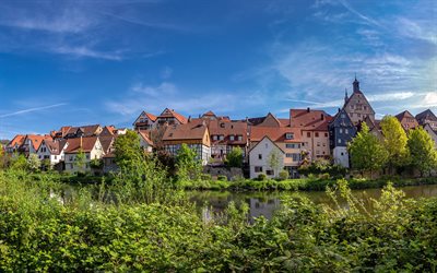 Besigheim, yaz Seyahat, Alman kentleri, Baden-Wurttemberg, Almanya, Avrupa