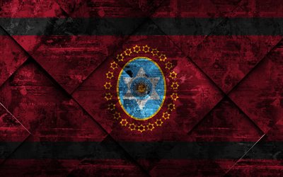 Flag of Salta, 4k, grunge art, rhombus grunge texture, Argentine Province, Salta flag, Argentina, national symbols, Salta, provinces of Argentina, creative art