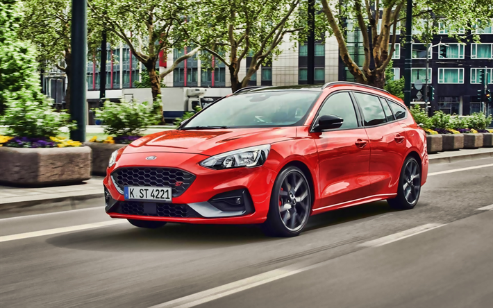 Ford Focus ST Estate, street, 2019 cars, wagons, HDR, 2019 Ford Focus Estate, american cars, Ford